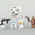 Lego Star Wars Smart Robot With Imperial Stormtroopers R2D2 Chewbacca Yoda Action Figures 3d model