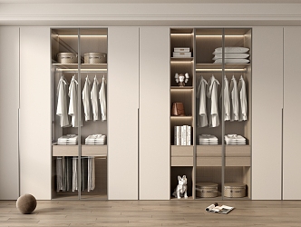 modern wardrobe cream wardrobe 3d model