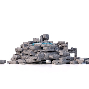 rockery flowing water fish pond combination landscape stone stacking rockery stone stacking stone 3d model