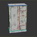 Distressed White Wooden Cabinet With Single Door And Four Drawers Vintage Storage Furniture Design