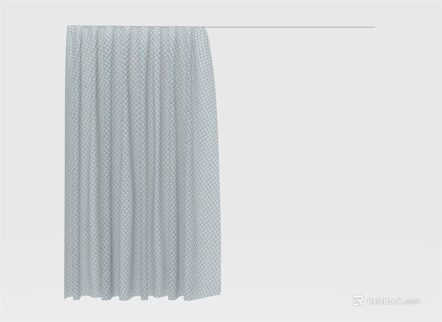 Elegant Light Blue Polka Dot Pleated Curtain For Home Window Decoration 3d model 