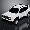 White SUV with Roof Rack Black Windows and Silver Wheels Design
