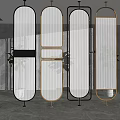 Modern partition Changhong glass screen partition 3d model