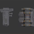 Scifi Mechanical Structure Components With Various Shaped Modules And Layered Designs 3d model