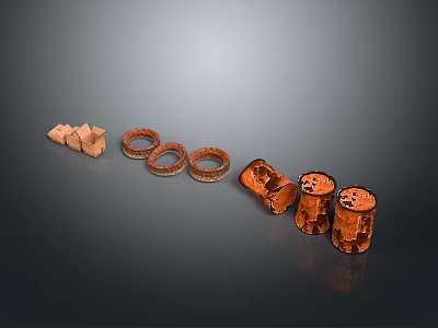 High Quality Automotive Parts Assortment With Seals Gaskets Connectors And Cylindrical Components 3d model