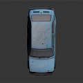 Vintage Blue Car With Old Weathered Body And Retro Classic Design