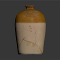 Artisanal Ceramic Sculpture Carving With Orange Top Pink Base And Cracked Details