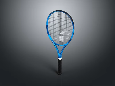 Blue Tennis Racket With Ergonomic Grip And Durable String Design 3d model