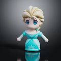 Cute Blonde Cartoon Princess With Blue Eyes And Snowflake Dress Figurine
