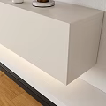 Modern White TV Stand With Wall Mounted TV Sleek Design And Decorative Storage