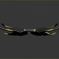 Elegant Black Bow Shaped Decorative Ornament With Golden Trim And Shiny Surface