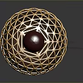 Elegant Luxury Perfume Bottle Featuring Gold Geometric Lattice And Shiny Dark Brown Body