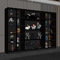 Modern Glass Door Display Cabinet with Lighting for Action Figures and Models