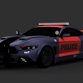 Sleek Dark Blue Police Car With Sporty Design And Roof Emergency Lights