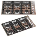 Modern Kitchen Cookware Set With Range Hood Gas Stove Induction Cooktop And Cabinets