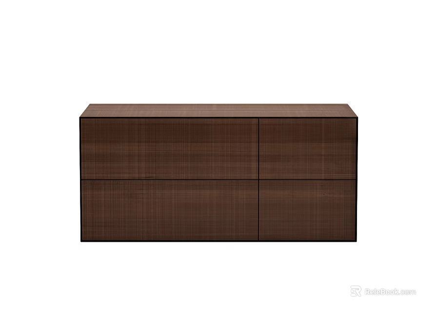 Modern Brown Textured Cabinet With Double Door Storage Design And Sleek Surface 3d model 