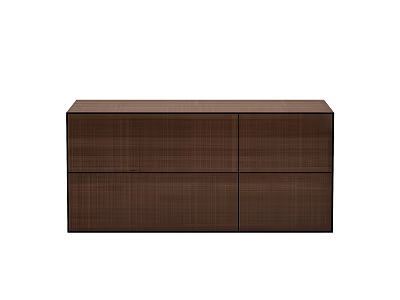 Modern Brown Textured Cabinet With Double Door Storage Design And Sleek Surface 3d model