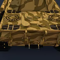 Military Tank With Camouflage Pattern Turret Gun Barrel And Tracks