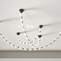 Modern Chandelier With White Beads And Black Connectors For Ceiling Decoration