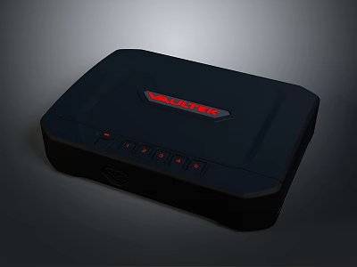 Black NETGEAR Router With Red Logo And Indicator Lights Design 3d model