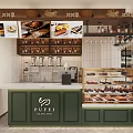 Chic Pastry Shop Storefront With Outdoor Seating And Dessert 3d model