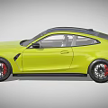 Yellow BMW M4 Two Door Coupe With Black Roof And Sporty Design