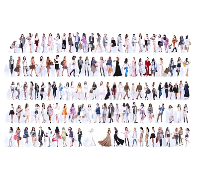 Modern multiplayer character pedestrian beauty 3d model