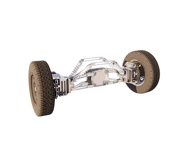 Automotive Chassis Structure With Tires And Suspension System Components 3d model