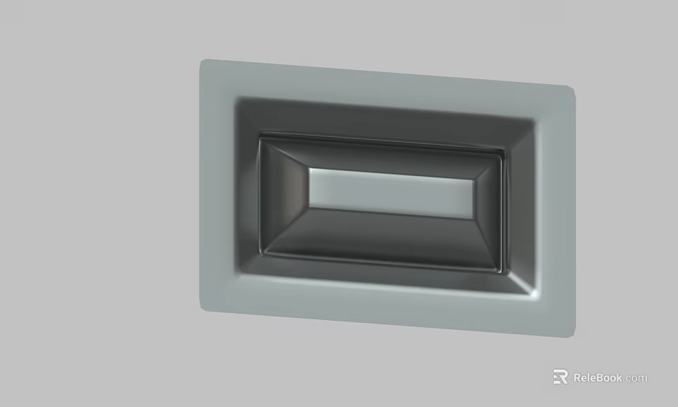 Square Metal Panel With Recessed Center And Smooth Gray Surface For Industrial Use 3d model