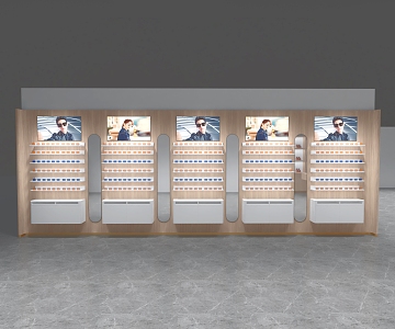 Log Glasses Display Cabinet 3d model