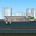 Modern Sales Office Architecture Exhibition Hall Architecture Art Gallery Architecture 3d model