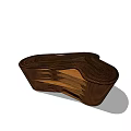 Unique Wooden Public Chair With Curved Layered Design And Modern Style