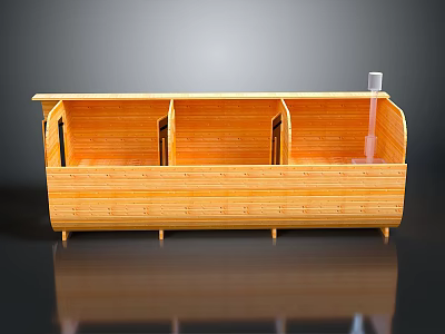Wooden Display Cabinet With Multiple Compartments Transparent Panel And Base 3d model