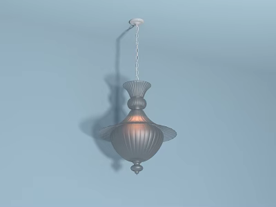 Elegant Chain Hanging Chandelier With Frosted Glass Shade And Layered Design 3d model