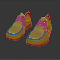 Orange Lace Up Casual Shoes With Classic Style For Daily Wear And Comfort