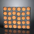 Assorted Shaped Cookies Neatly Arranged On Black Tray With Star And Snowflake Designs