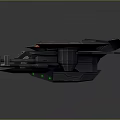Futuristic Sci Fi Aircraft With Dual Circular Rotors Streamlined Body And Orange Green Accents