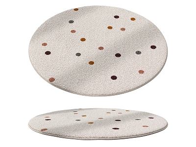 Cream Round Carpet model