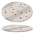 Cream Round Carpet 3d model