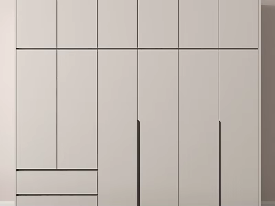 Modern Minimalist Wardrobe Flat Open Wardrobe 3d model