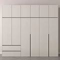 Modern Minimalist Wardrobe Flat Open Wardrobe 3d model