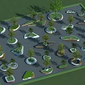 Tree Pits with Various Shapes and Creative Designs in Outdoor Landscaping Layout Featuring Planted Trees