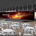Elegant Stage for Huawei AI Summit Spring Dinner With Bright Lighting Round Tables and Chairs