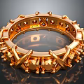 Luxury Gold Ring With Intricate Decorative Protrusions And Shiny Polished Surface
