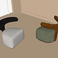 Modern sofa stool dressing stool 3d model