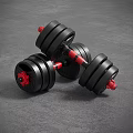 Adjustable Dumbbells Black With Red Accents Design For Home Gym Strength Training