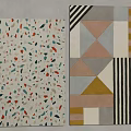 Square Rugs with Colorful Speckled Patterns and Geometric Striped Designs for Modern Home Interior