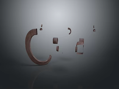 Wooden Geometric Shaped Daily Living Decor Items With Curved And Square Design Elements 3d model