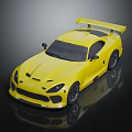 Yellow Sports Car Featuring Sleek Exterior Design And Rear Spoiler