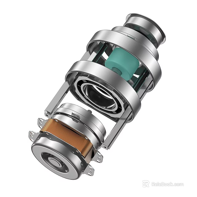 Efficient Air Conditioner Fan Internal Structure With Motor Bearing And Copper Coil 3d model 